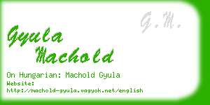 gyula machold business card